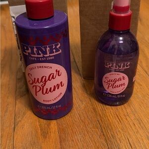 PINK Victoria's Secret Sugar Plum Body Lotion and Mist Set - Purple and Pink